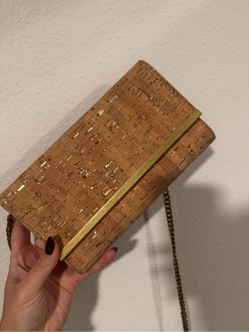 J. Crew Cork Clutch with Gold Trim